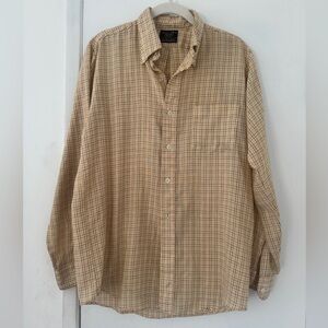 Vintage Sears Yellow Checkered Windowpane Button Down
